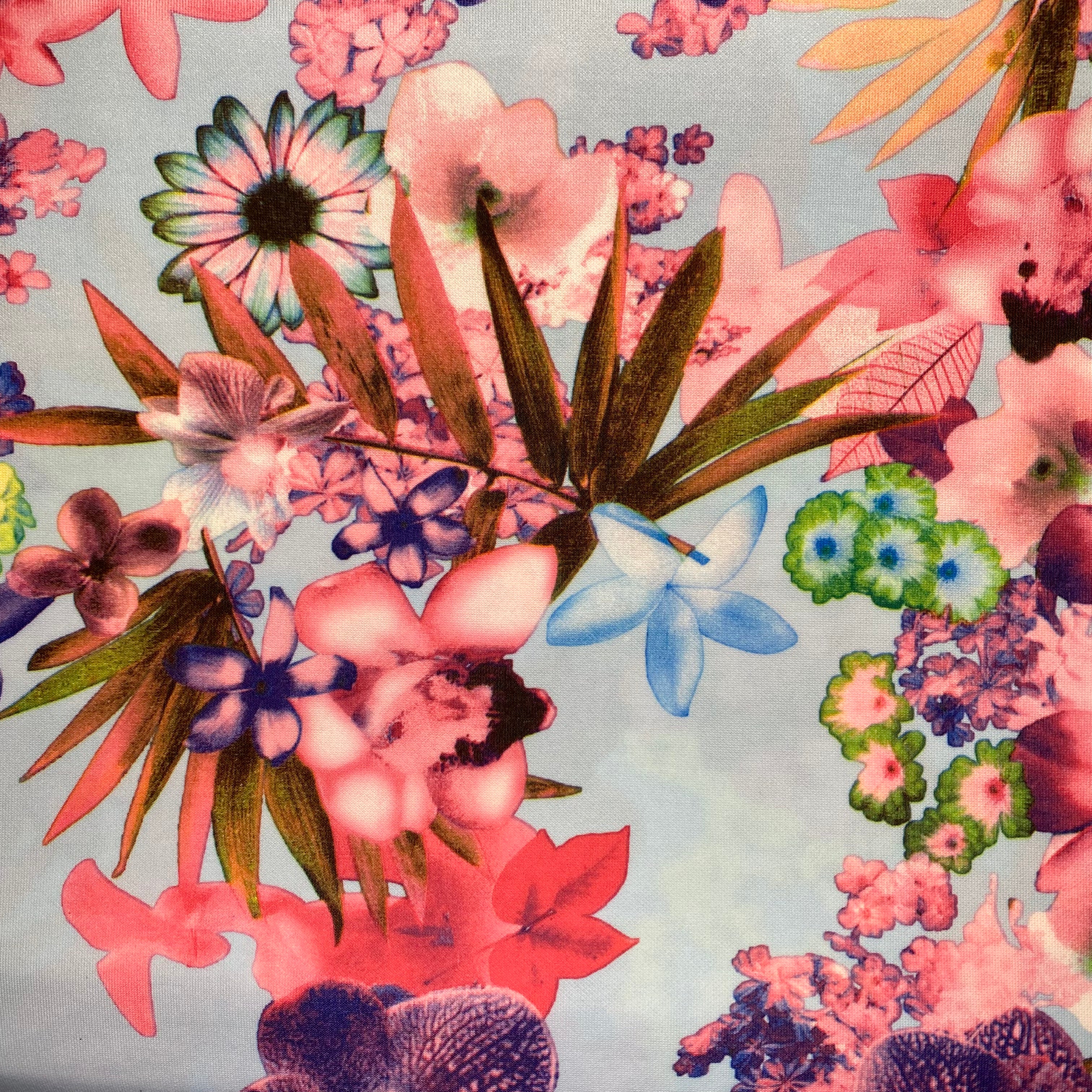 Scuba Pink Light Blue Purple Flowers