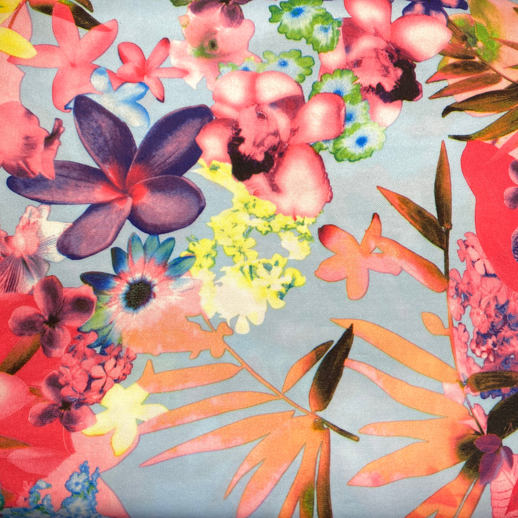 Scuba Pink Light Blue Purple Flowers