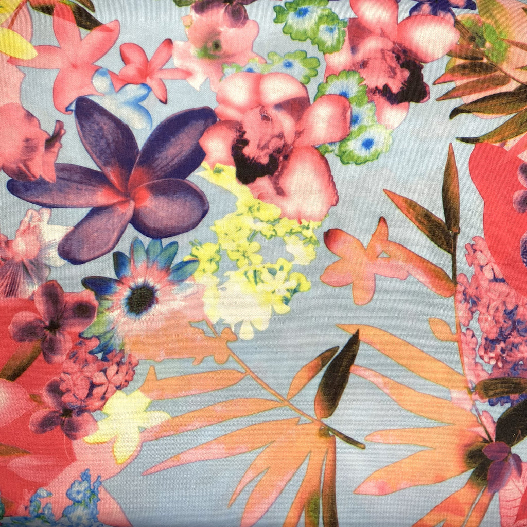 Scuba Pink Light Blue Purple Flowers