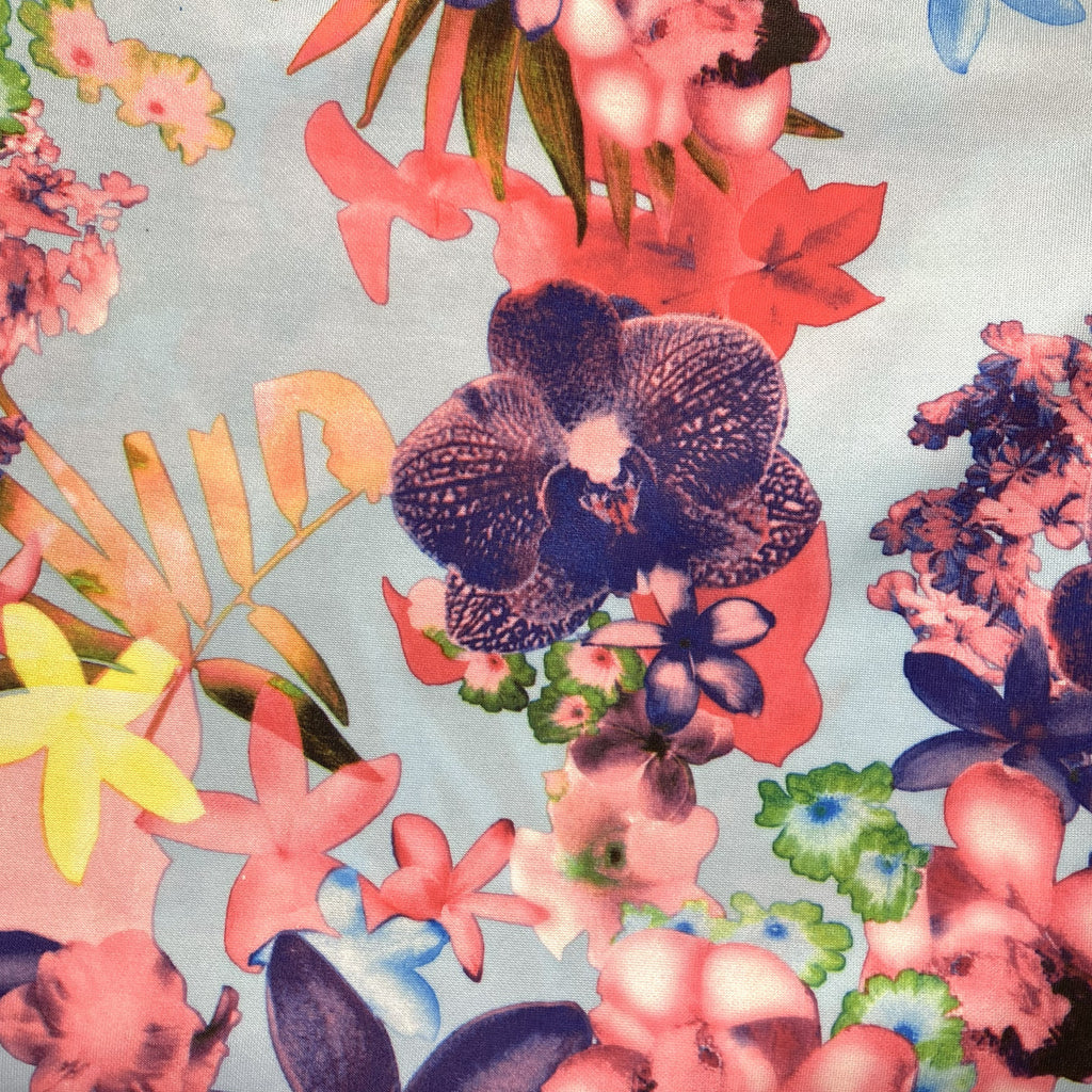 Scuba Pink Light Blue Purple Flowers