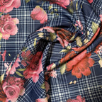 Scuba Navy Red Pink Flowers