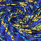 Lycra Printed Royal Blue and Yellow
