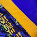 Lycra Printed Royal Blue and Yellow
