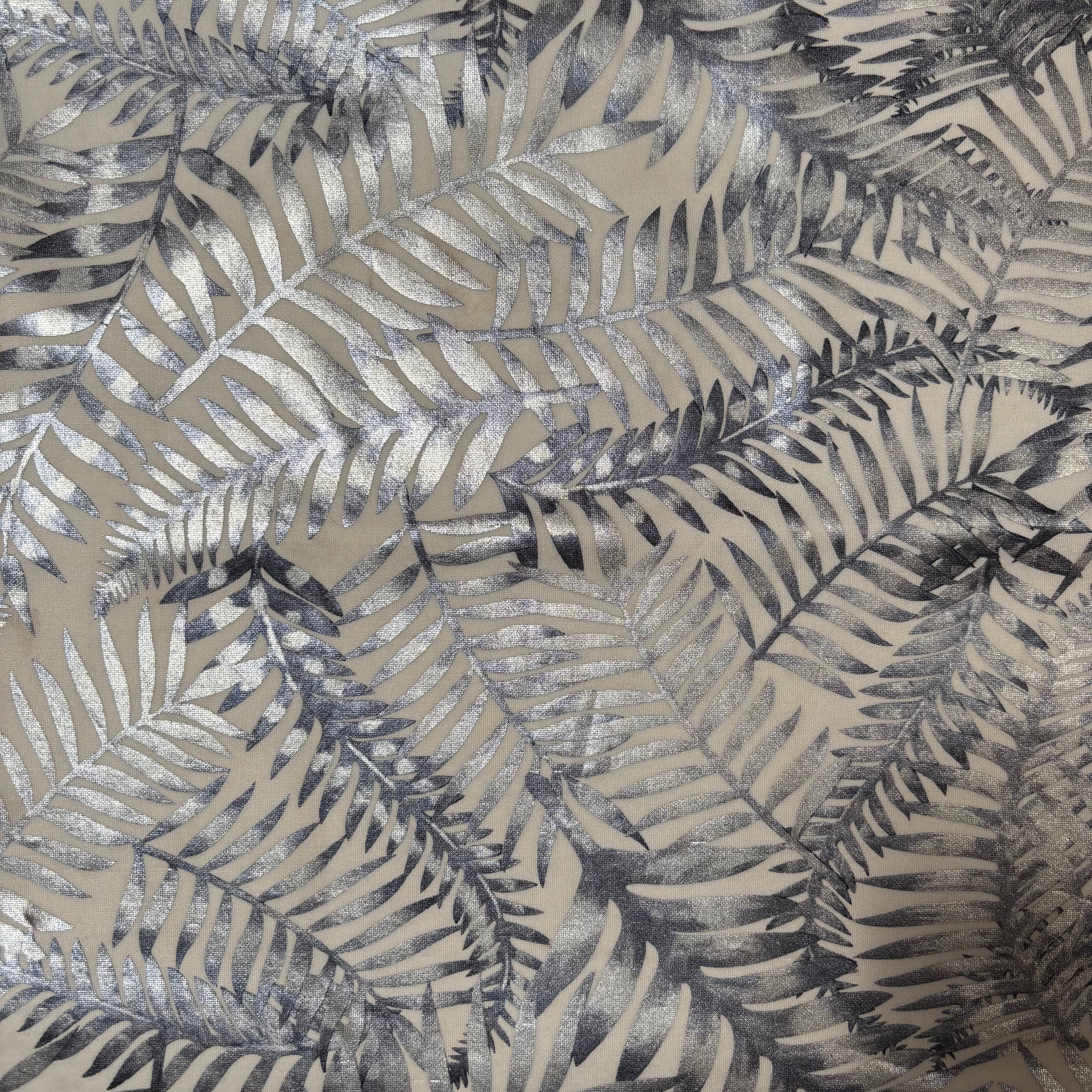 Scuba White Foil Silver Leaves