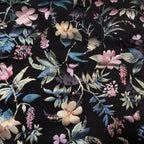 Scuba Foil Black Flowers and Leaves