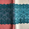 Stretch Lace Hearts Teal