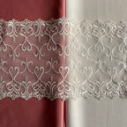 Stretch Lace Hearts White