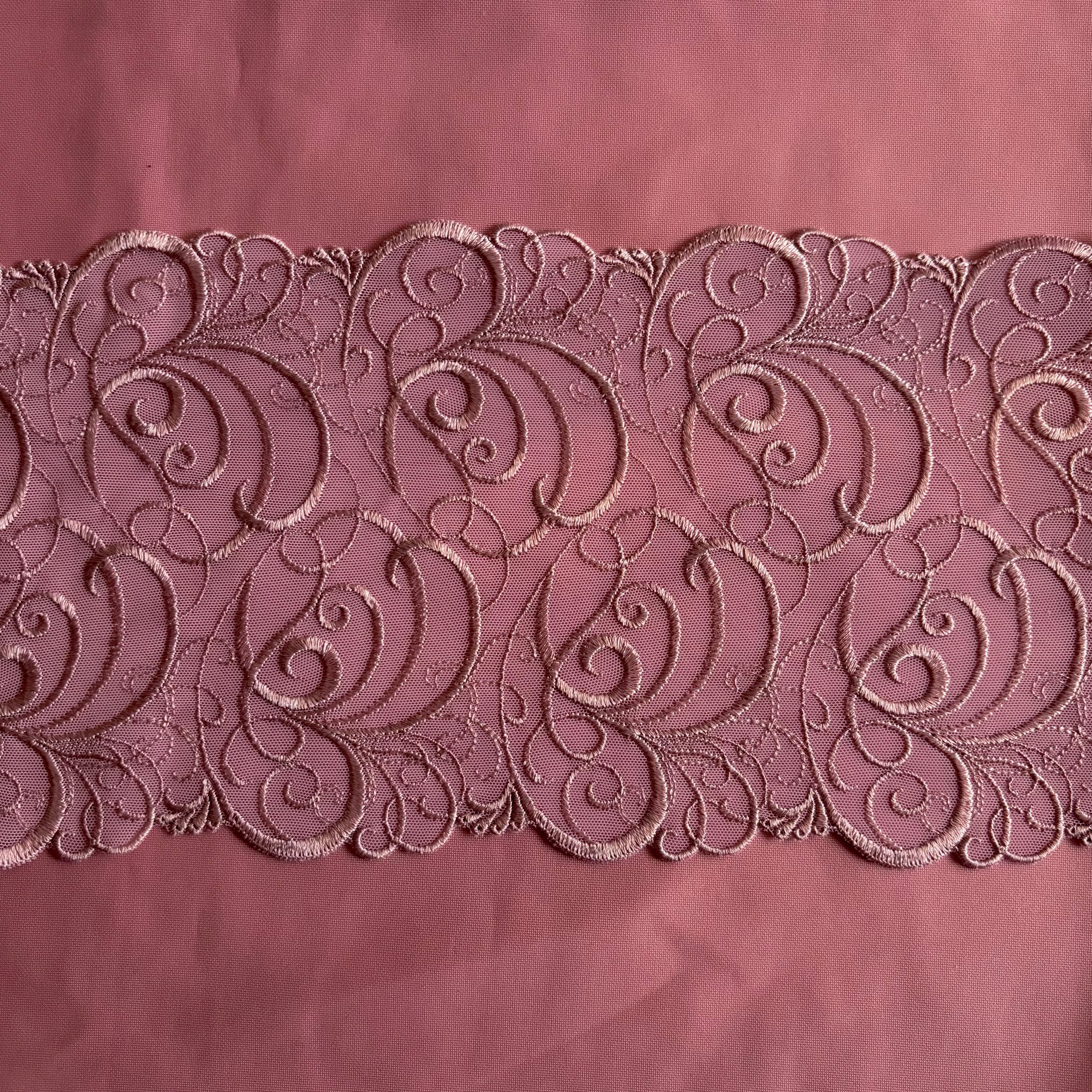 Stretch Lace Swirls Pink