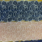Stretch Lace Swirls White
