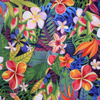 Lycra Printed Yellow Green Flowers