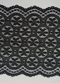 Stretch Lace Circles and Daisies Black