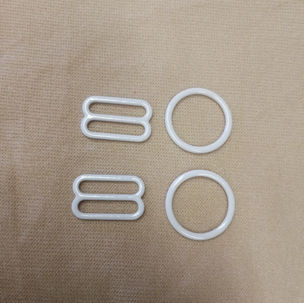 16mm Nylon Coated Rings and Sliders Set White