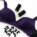 Pin-Up Girls Pattern T-Shirt Foam Cup Bra With Lace