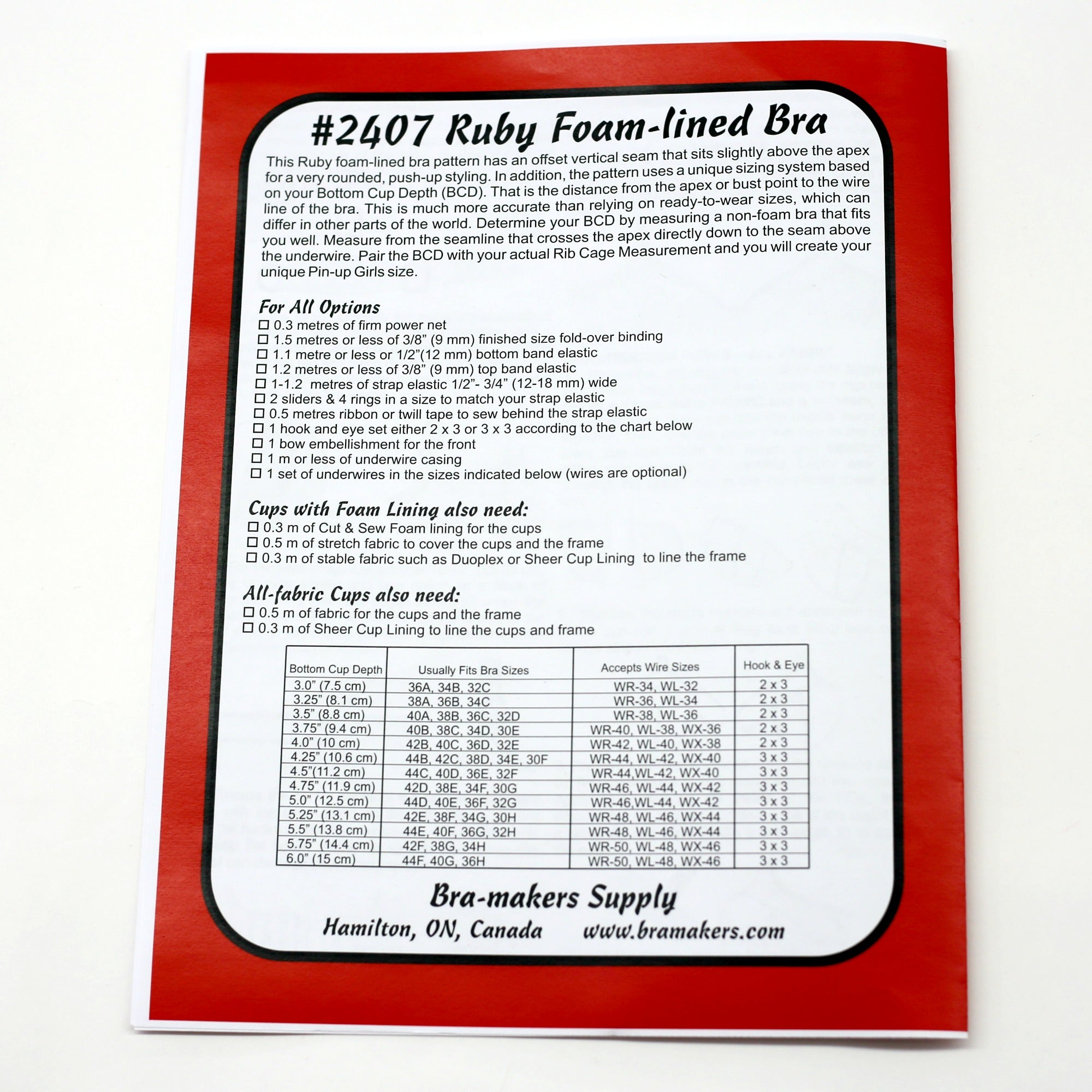 Ruby Full Band Bra Pattern