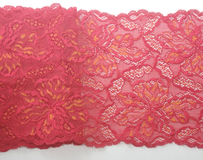 Orange stretch lace