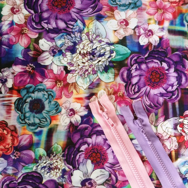Scuba Floral Pink Purple