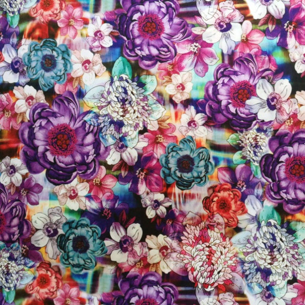 Scuba Floral Pink Purple
