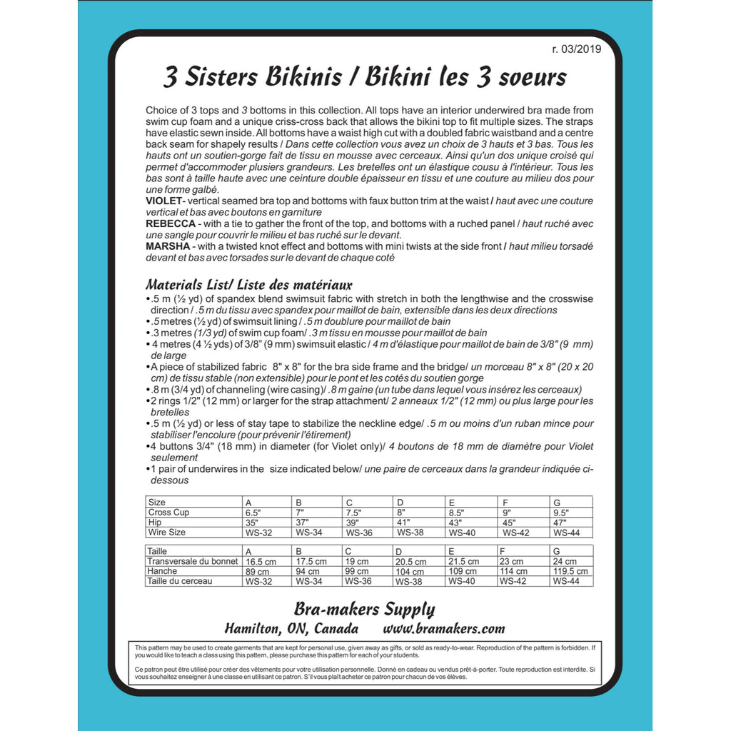 Three Sisters Bikini Pattern
