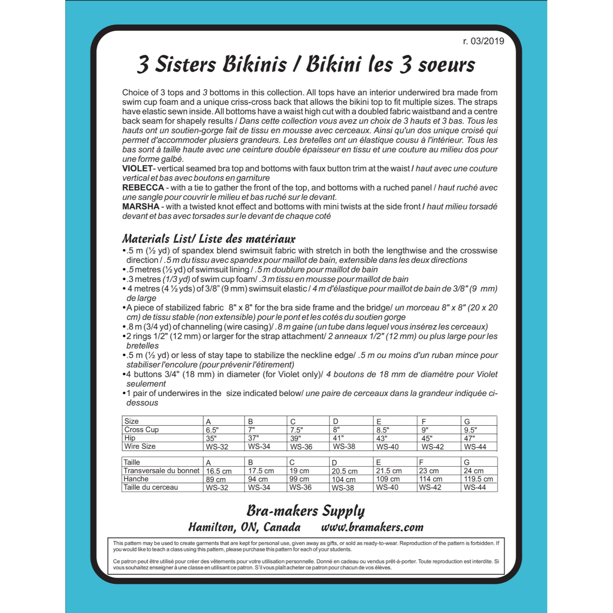 Three Sisters Bikini Pattern
