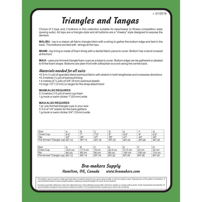 Triangles Tangas Bikini Patterns